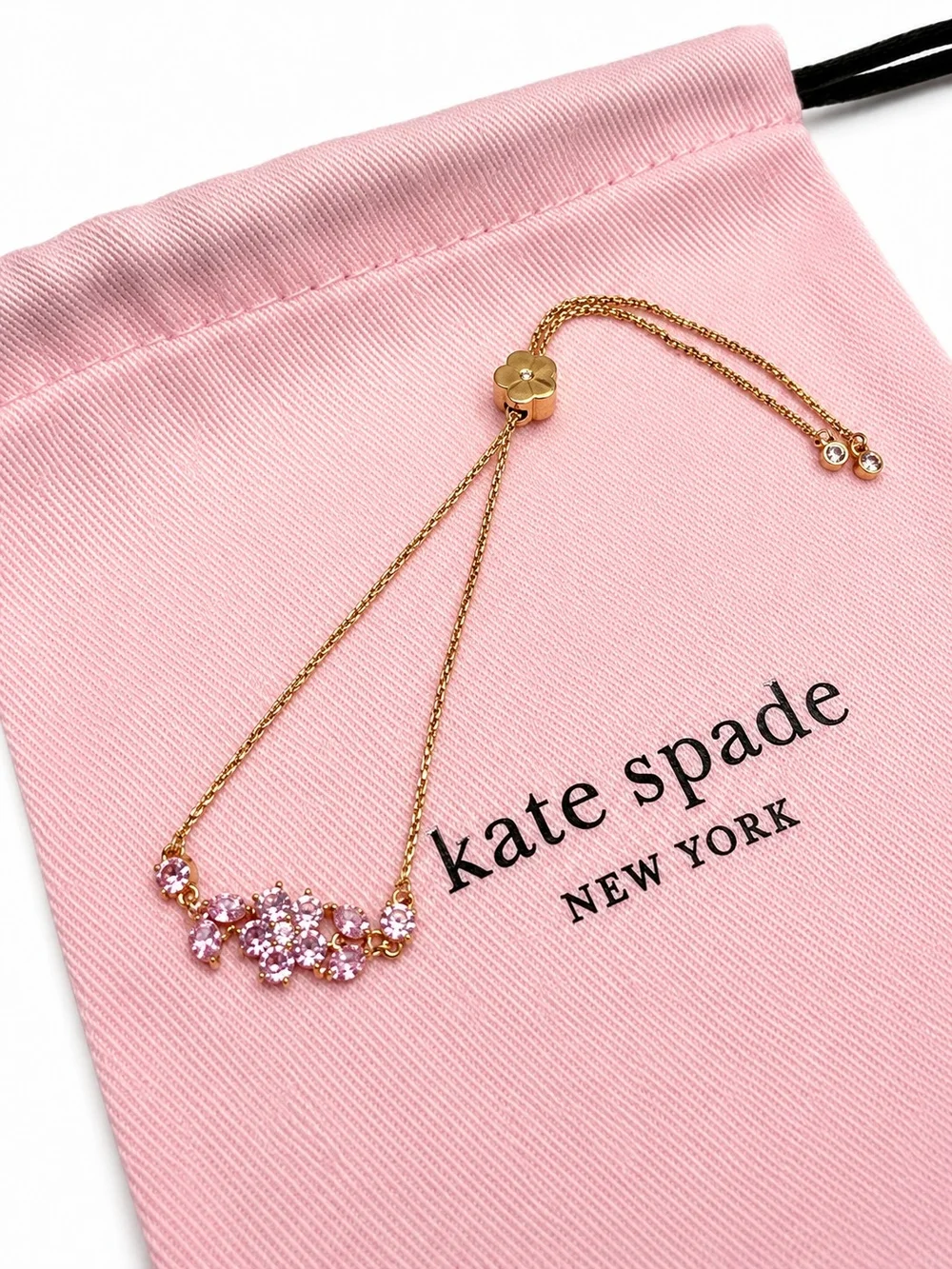 Kate Spade "Gleaming Gardenia Flower" Slider Bracelet NWOT - Picture 3 of 5